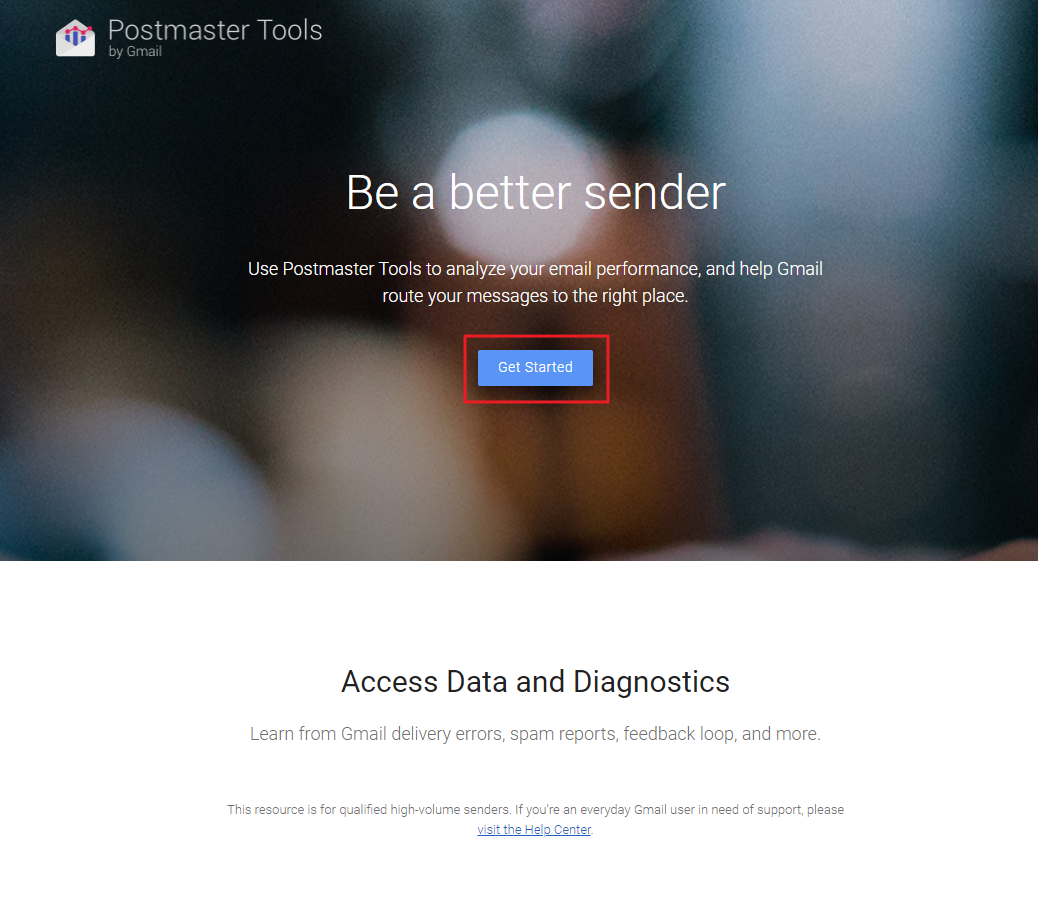 Clicking Get Started