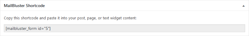 Adding the form to the post or page.