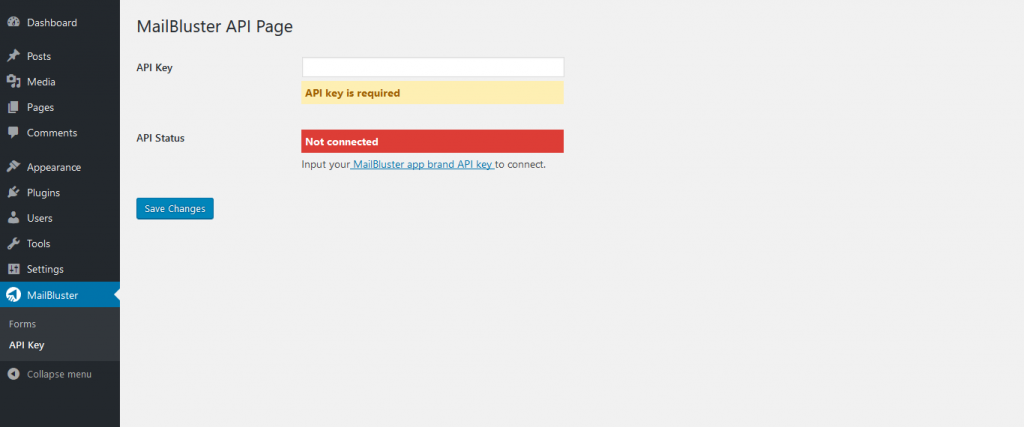 Plugin Configuration to link it with the MailBluster Mailing List.