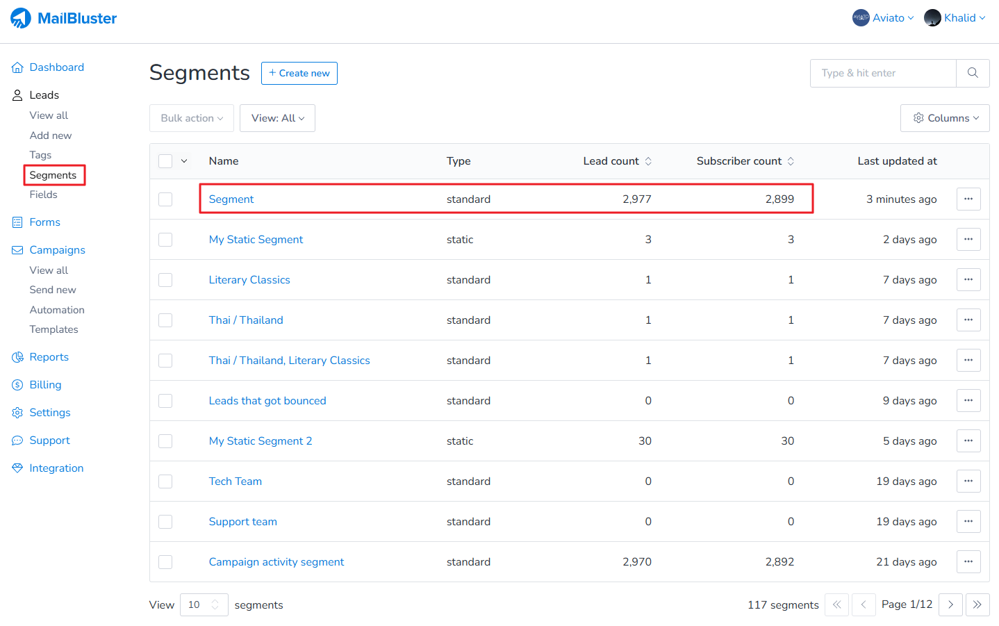 The following standard segment is created which shows all the leads that has been added before the following date.