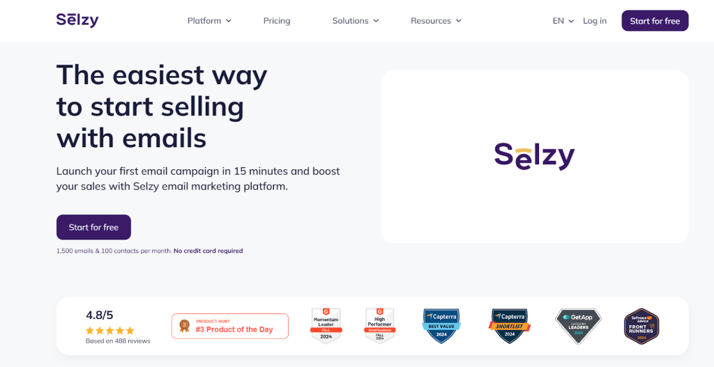 Alt: Selzy as an example of email marketing tool.
