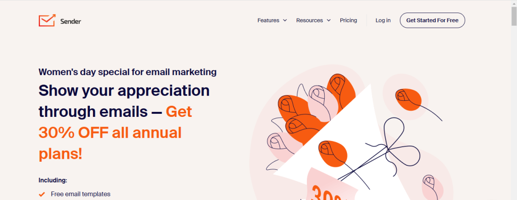 Sender as an example for agency email marketing.