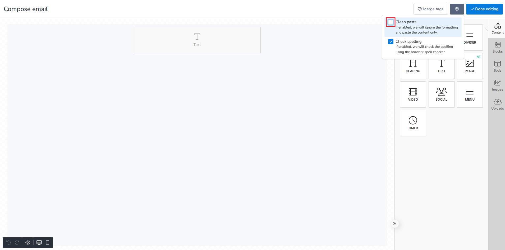 Uncheck Clean paste option.
