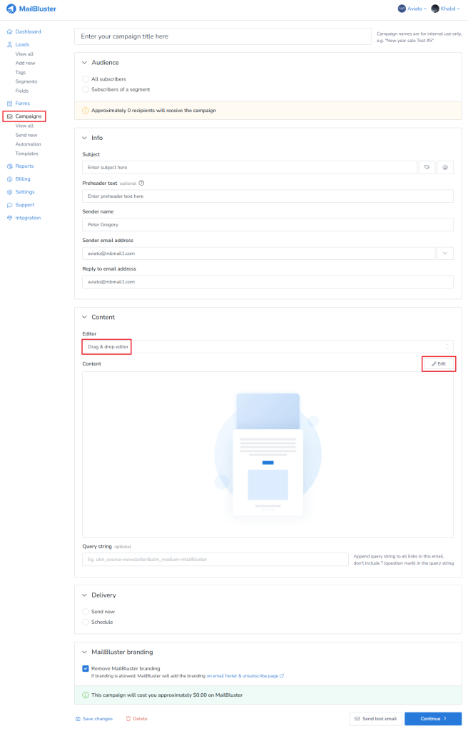 Scroll down and make sure you select Drag and drop editor. Then click Edit button.